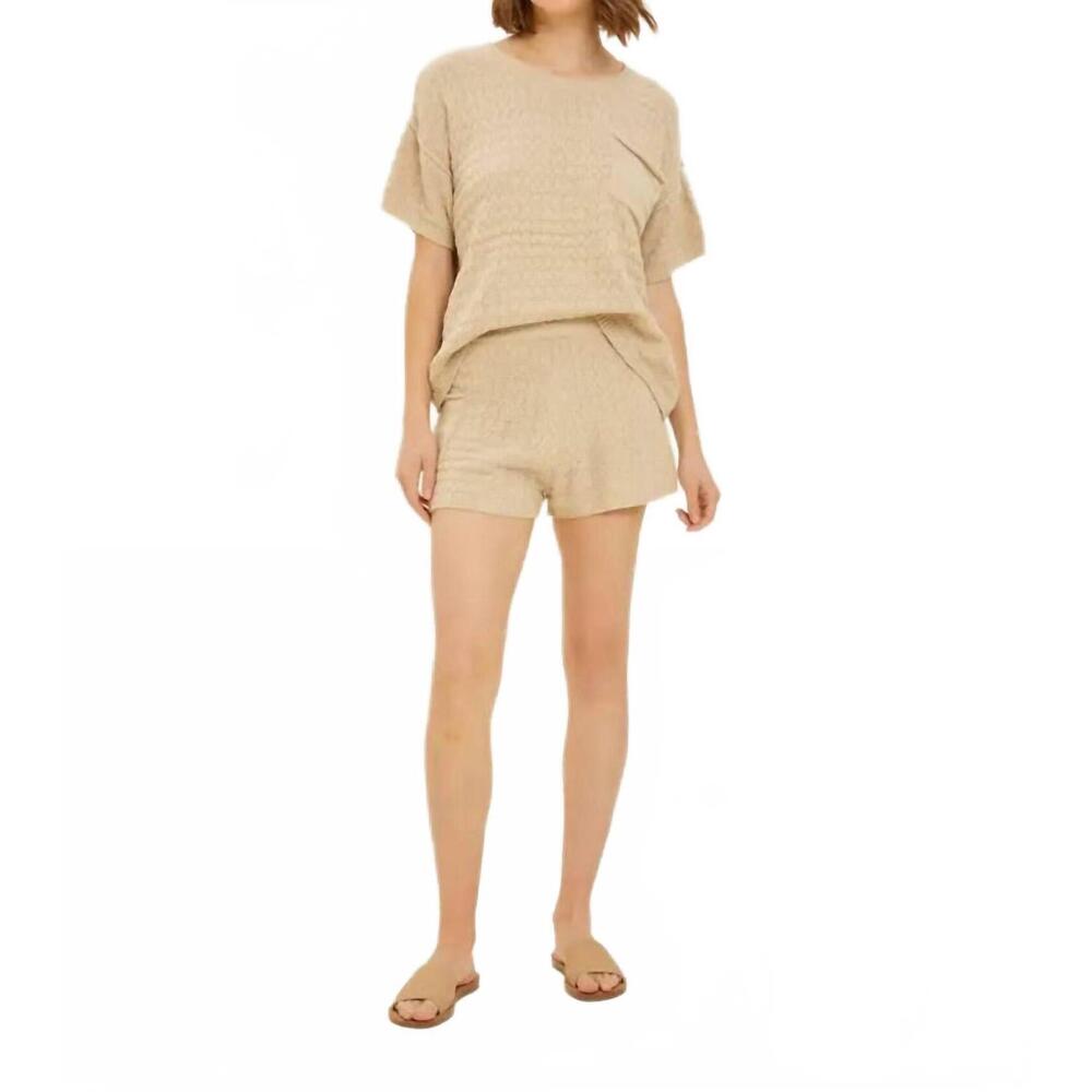 NEW HEYSON oversized sweater top with shorts in stone